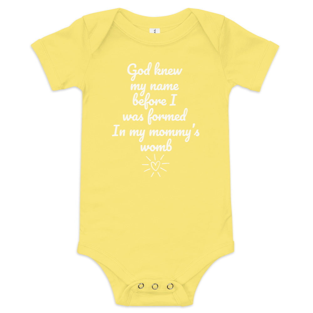 God Already Knew My Name Onesie