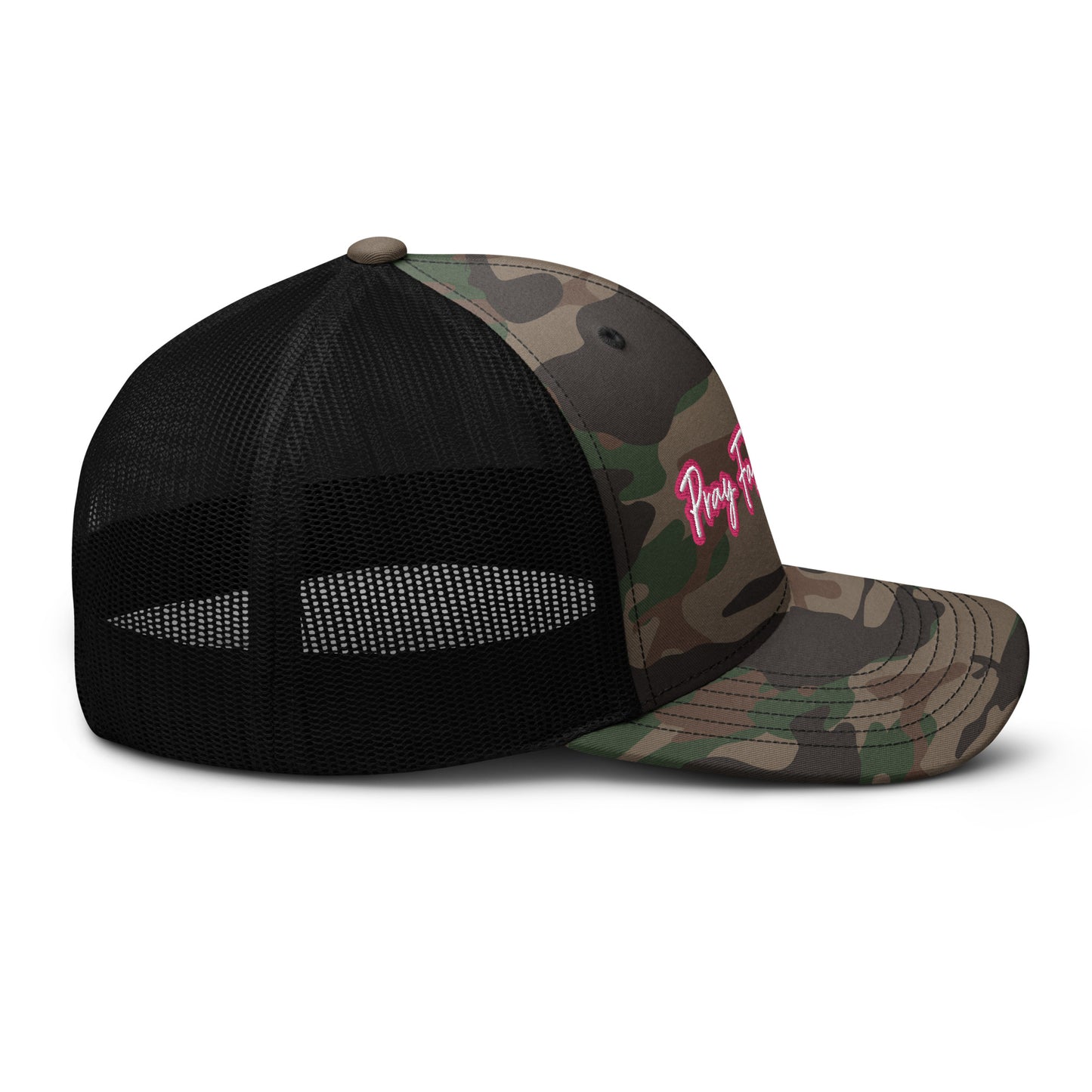 Pray Fast Repeat Camouflage Trucker Hat