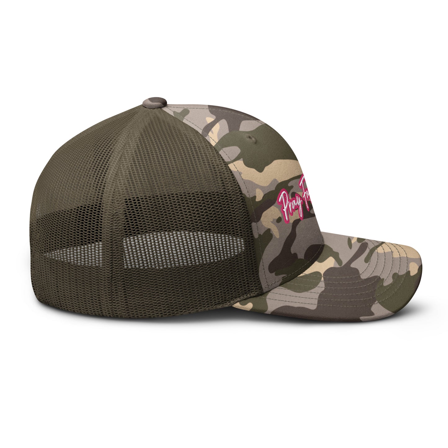 Pray Fast Repeat Camouflage Trucker Hat