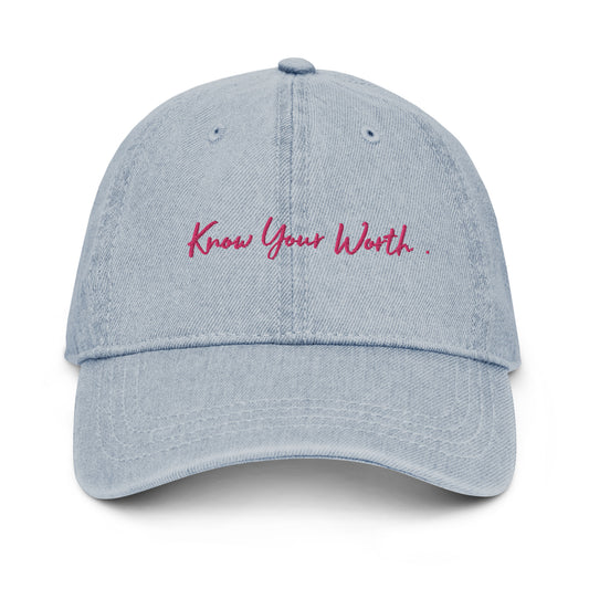 Know Your Worth Denim Hat