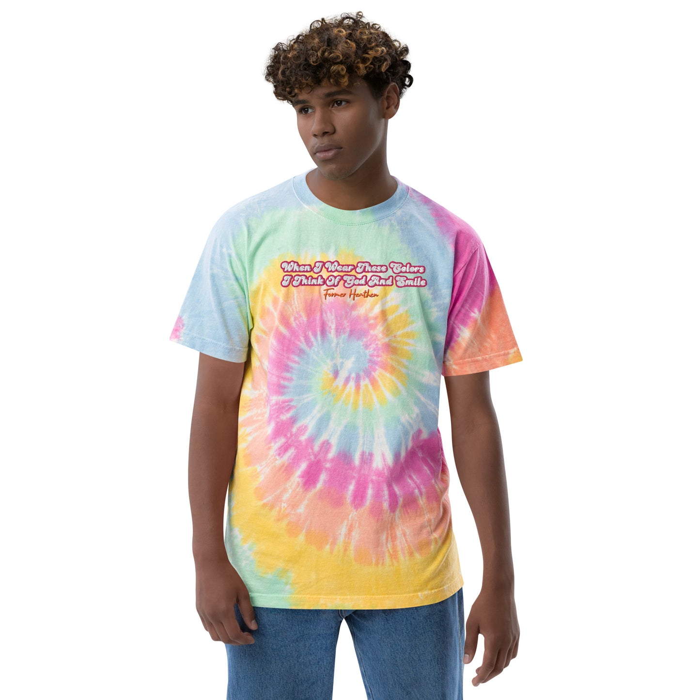 Gods Colors Oversized Tie-Dye T-Shirt